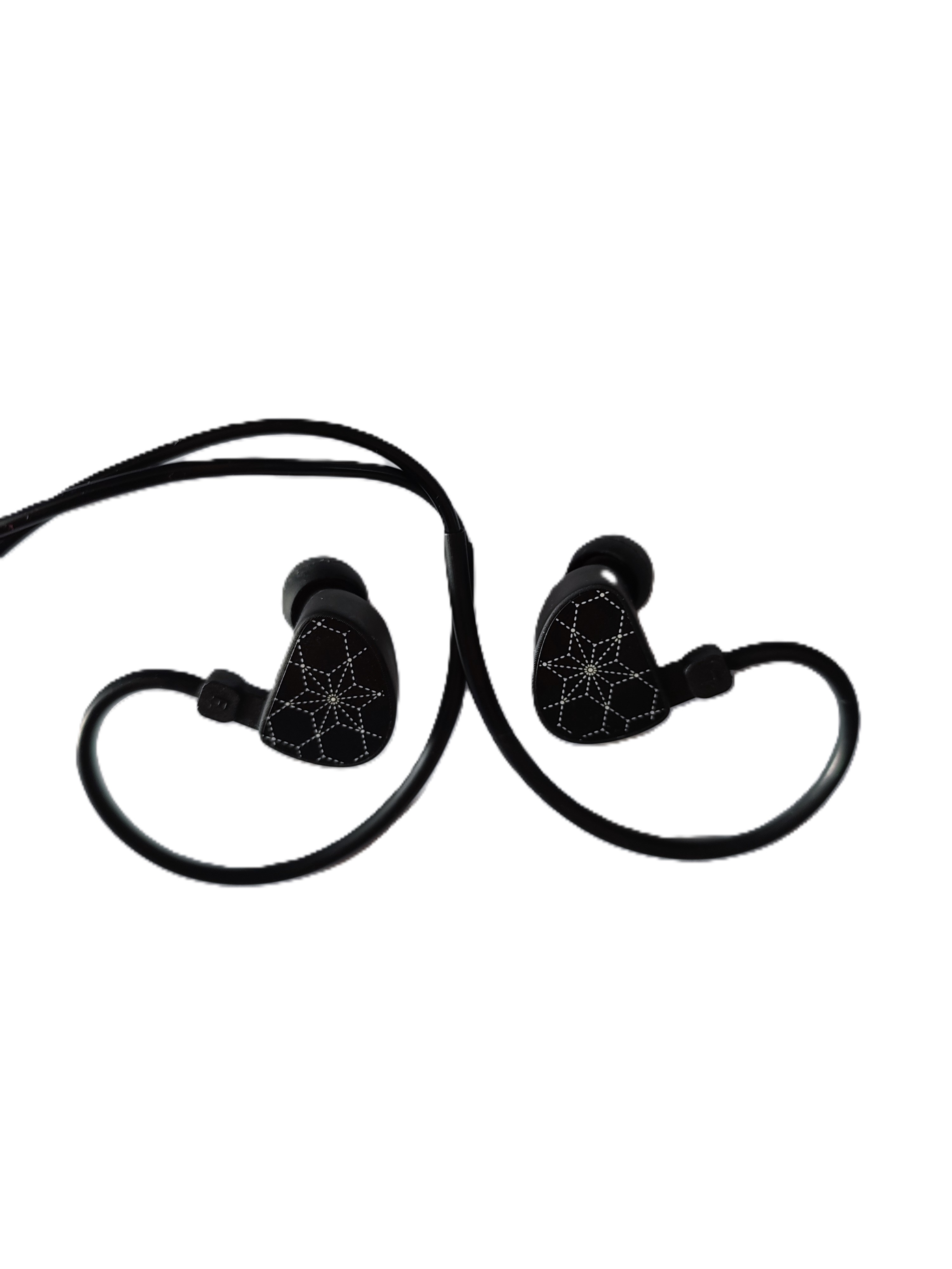 Back view of the IEM showing 2-pin connectors and subtle vents